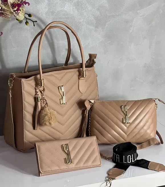 Kit Bolsa Feminina SL (3 PEÇAS) - Acompanha Pompom (Consulte Estoque) - Foto 6