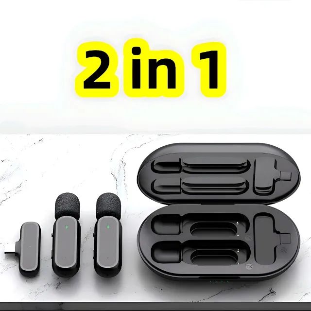 Microfone Lapela Sem Fio Profissional com Estojo de Carregamento  - Foto 3