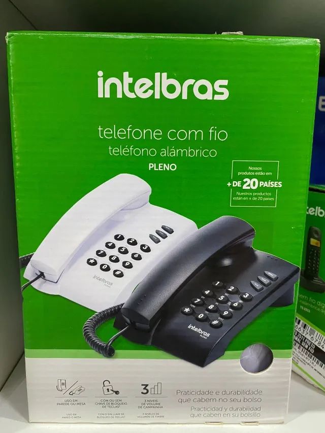 Telefone intelbras com fio pleno Cinza -Aparelho Telefonico -Loja Coimbra Computadores