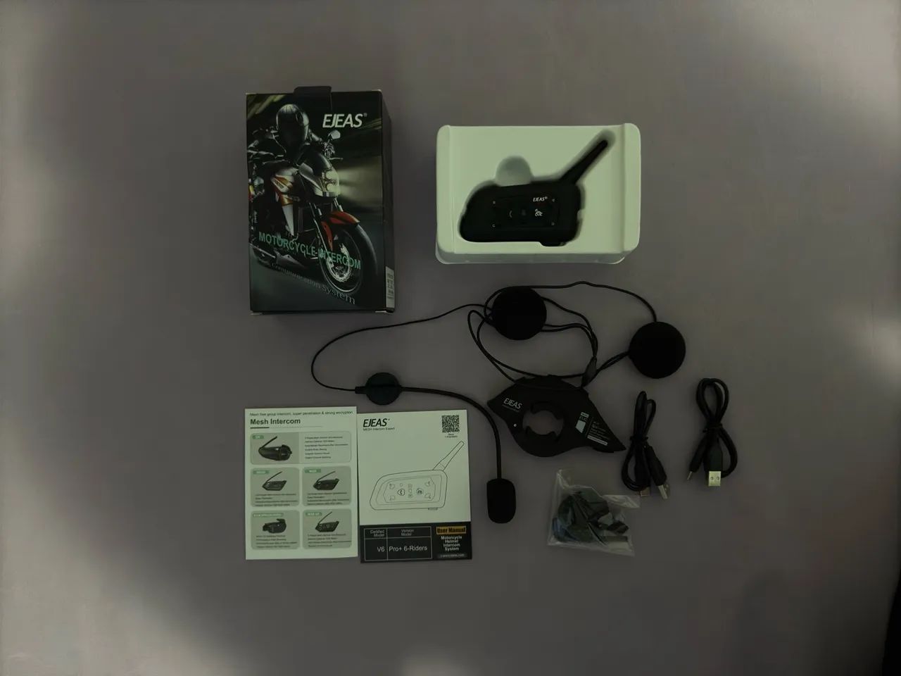 Intercomunicador para Motocicleta EJEAS V6 Pro+ 6 Pilotos com controle remoto de guidão