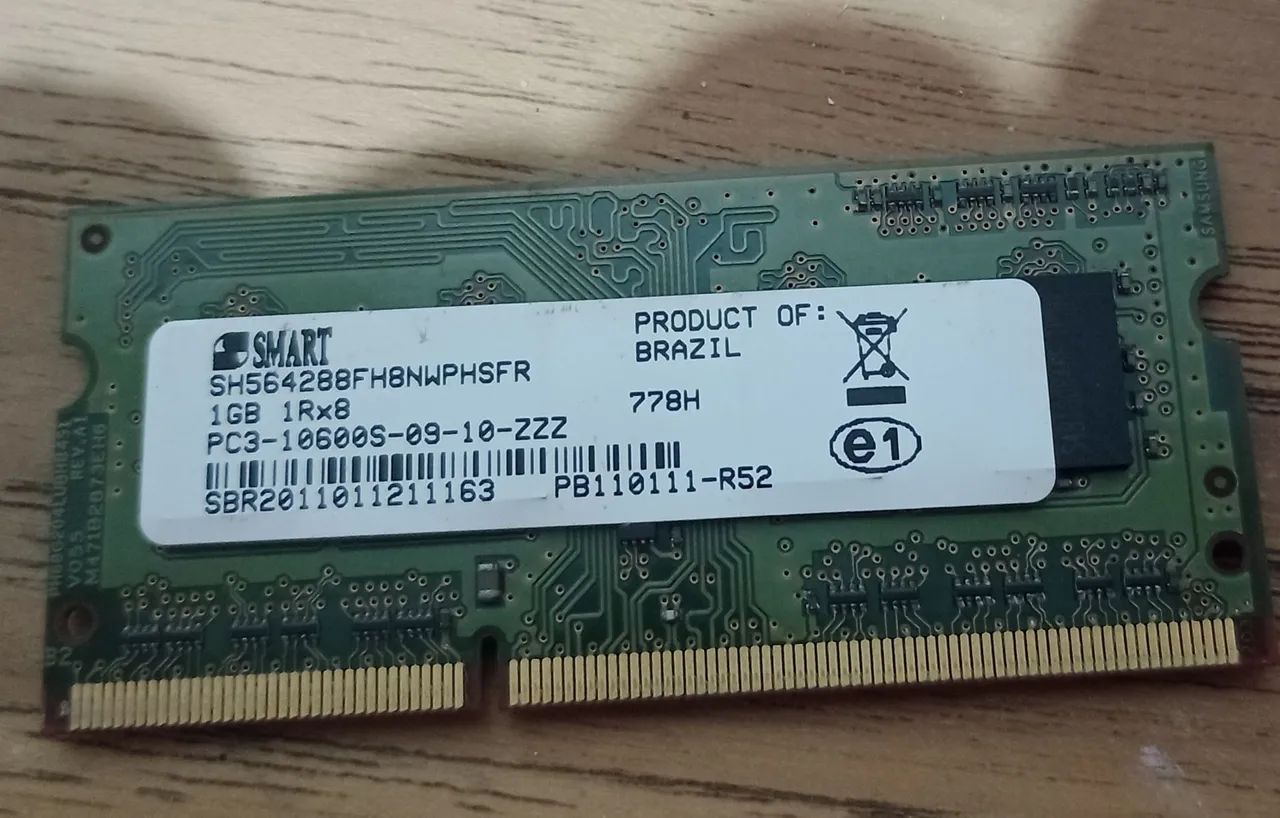 Memória 1GB 10600S DDR3