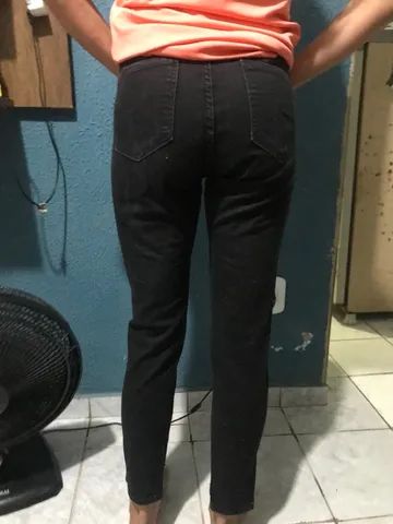 Calça jeans preta, destroyed - Foto 5