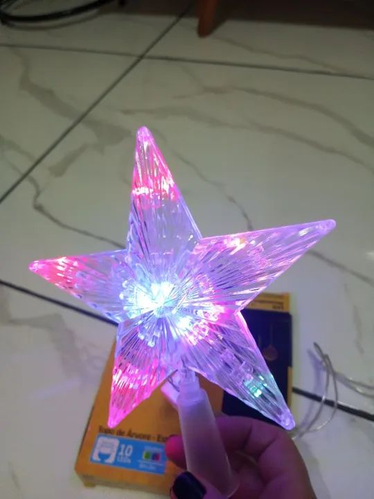 Estrela de Natal Iluminada - LED Colorido