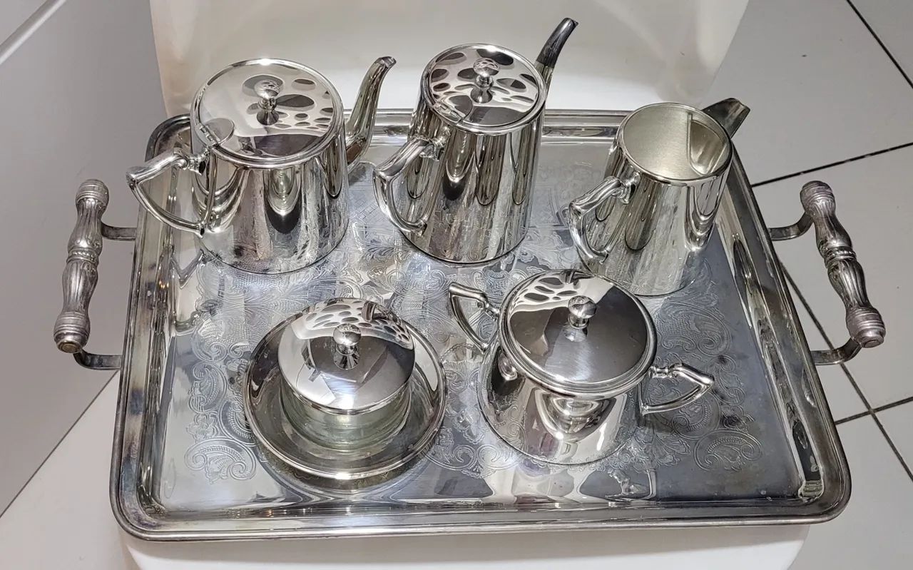 Jogo de chá e café em prata  - Foto 2