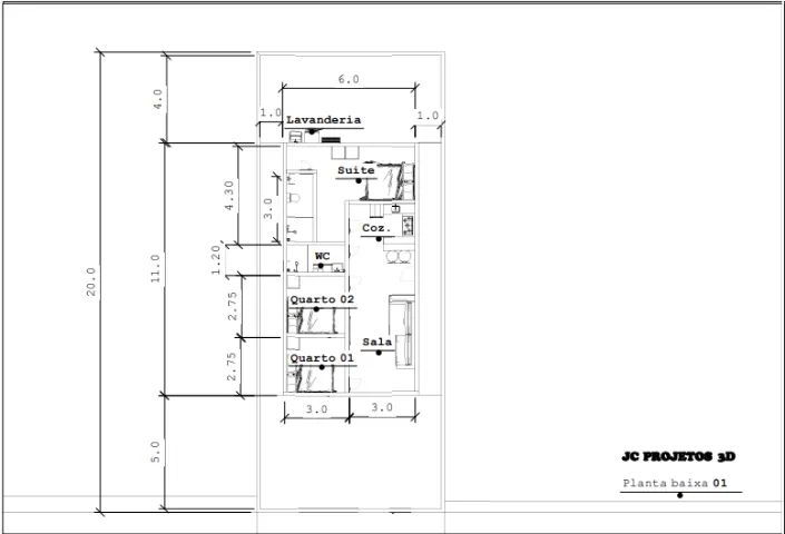 Planta baixa 3D Residencial e Comercial - Foto 2
