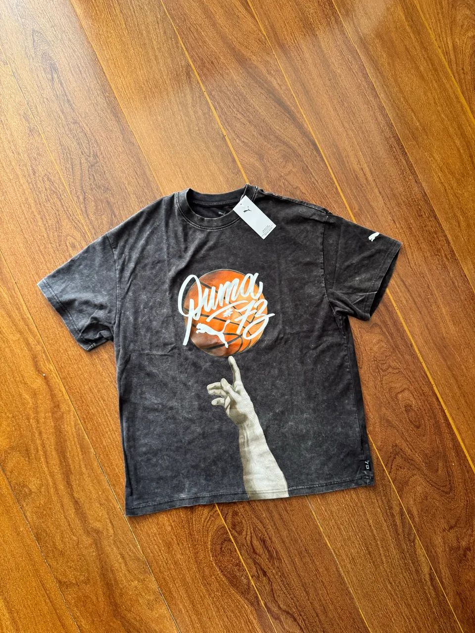 camiseta Puma Oversized Preta Estonada