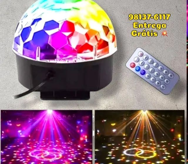 GLOBO MAGICO BOLA MALUCA DE FESTA COM LUZES E CAIXINHA DE SOM EMBUTIDA - ENTREGAMOS  - Foto 2