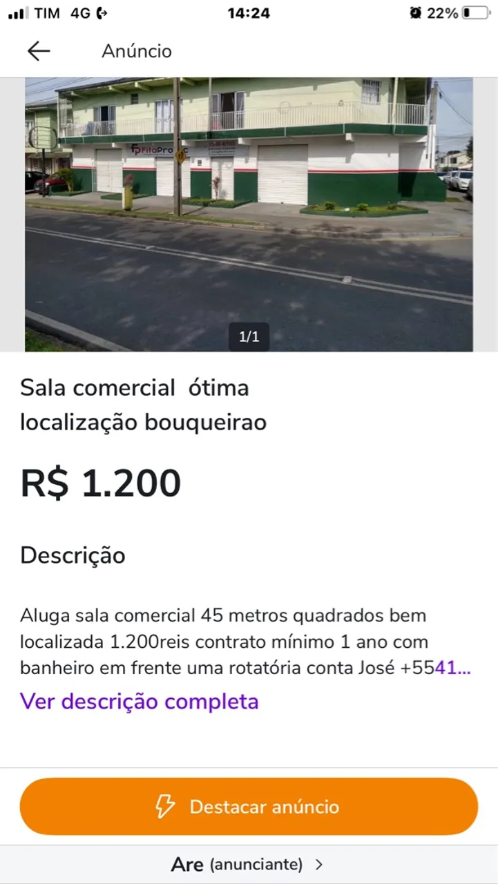 sala comercial 45m ? prox mercado: ótimos /bouqueirao