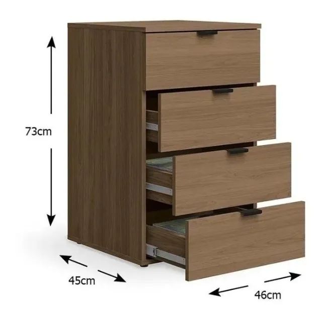 Gaveteiro Volante 4 Gavetas Carvalho Munique F204 - Kappesberg - Foto 5