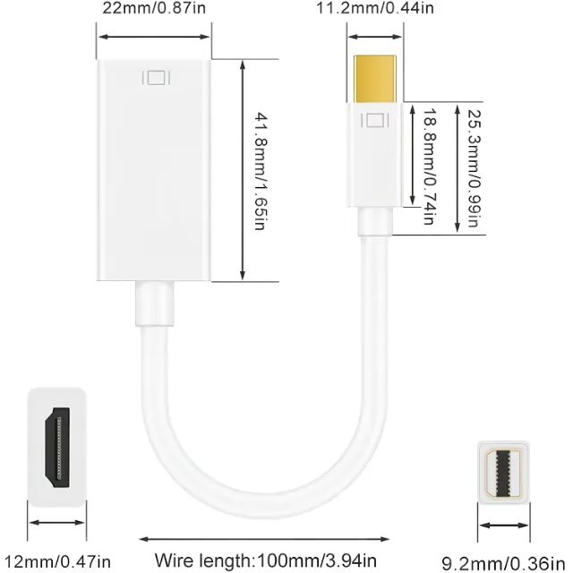 Cabo Mini Displayport Thunderbolt / Thunderbolt para Hdmi Macbook Apple - Foto 5