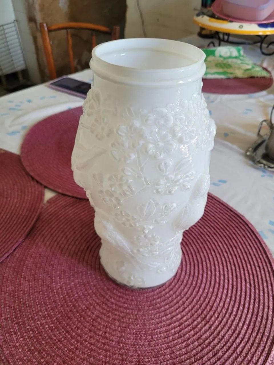 Vaso de vidro branco - Foto 2