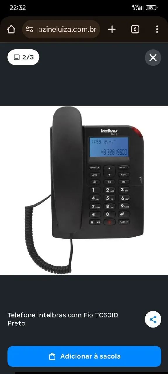Telefone Intelbras com Bina  TC60ID - Foto 2