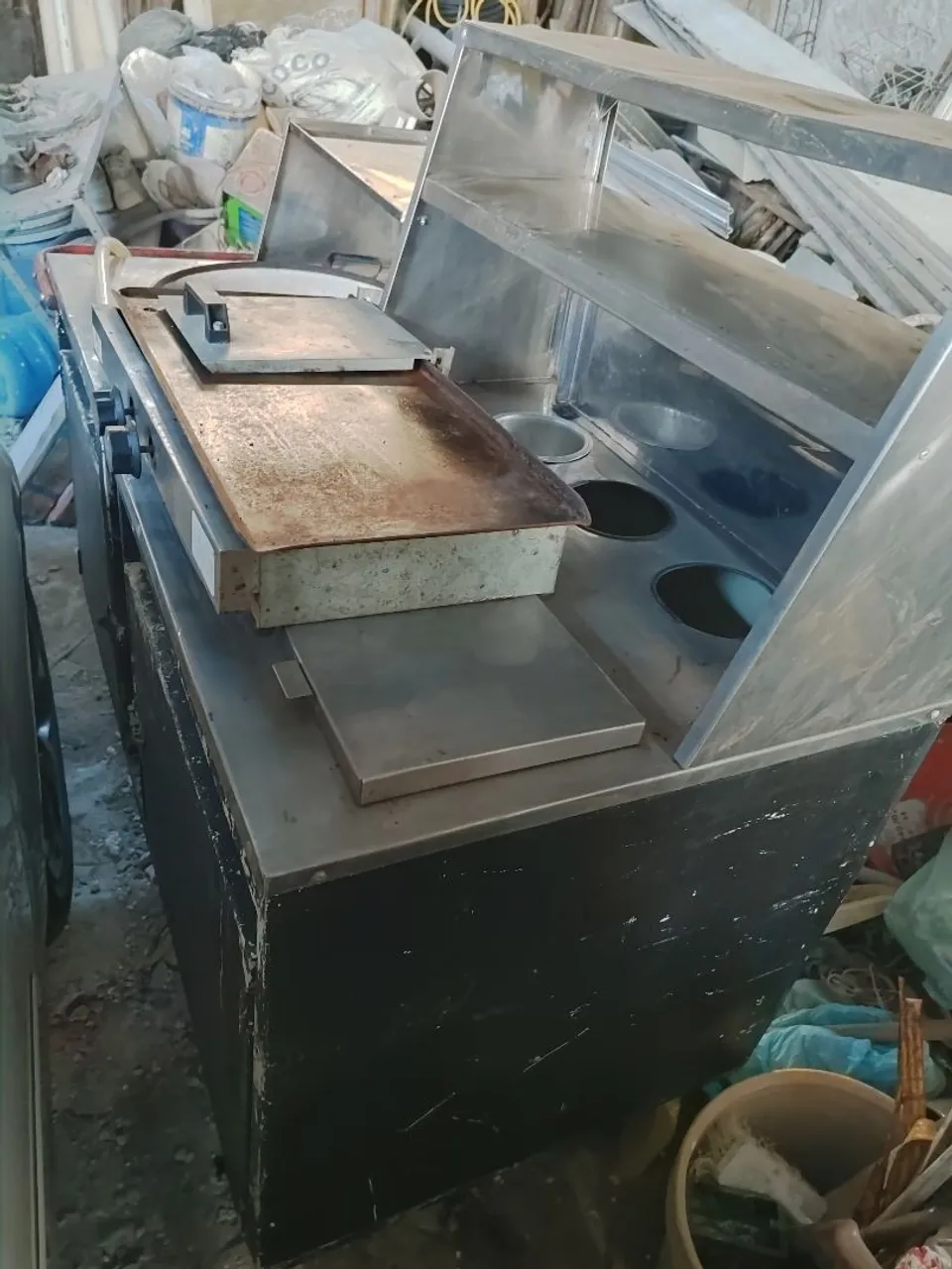 Carrinho de lanche de aço inox