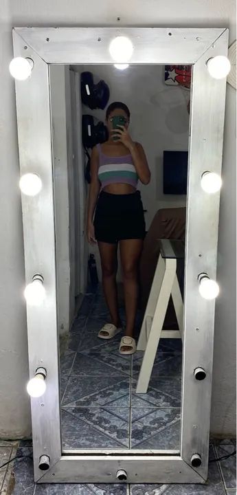 Espelho camarim com Lâmpadas LED - Iluminação Perfeita!