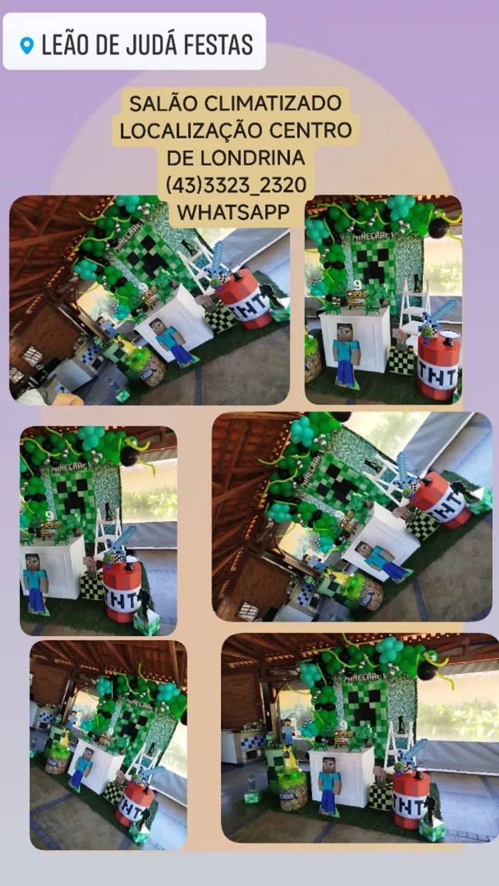 Decoração Festa Infantil Minecraft - Leão de Judá - Foto 2