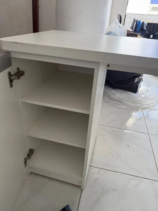 Escrivaninha Branca Simples - Foto 2