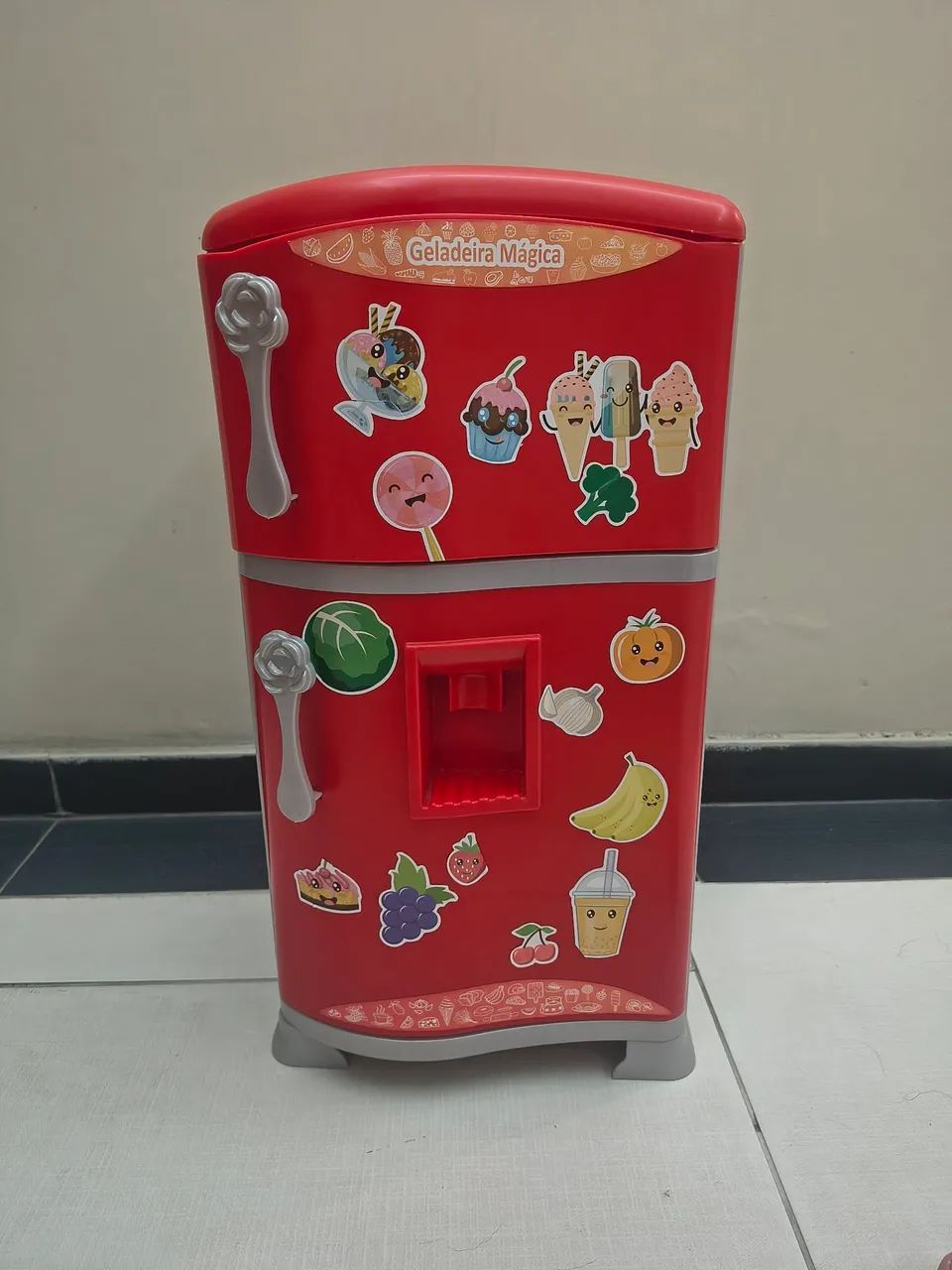 Brinquedo Geladeira Infantil Vermelha