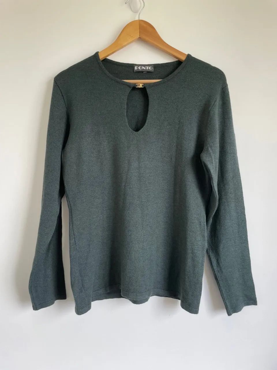 Blusa de fio verde escuro tam G Ponto