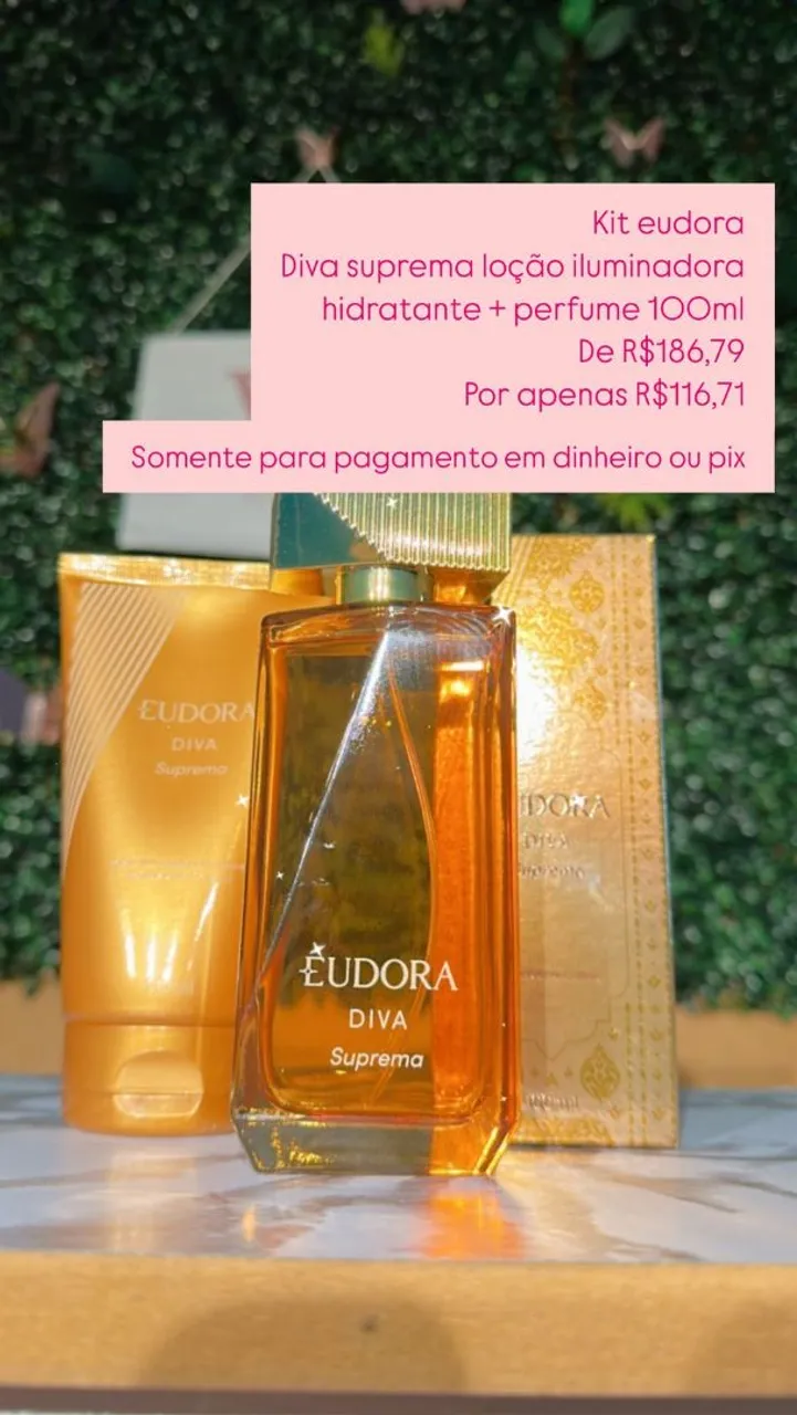 Kit Eudora Diva Suprema Loção Iluminadora + Perfume