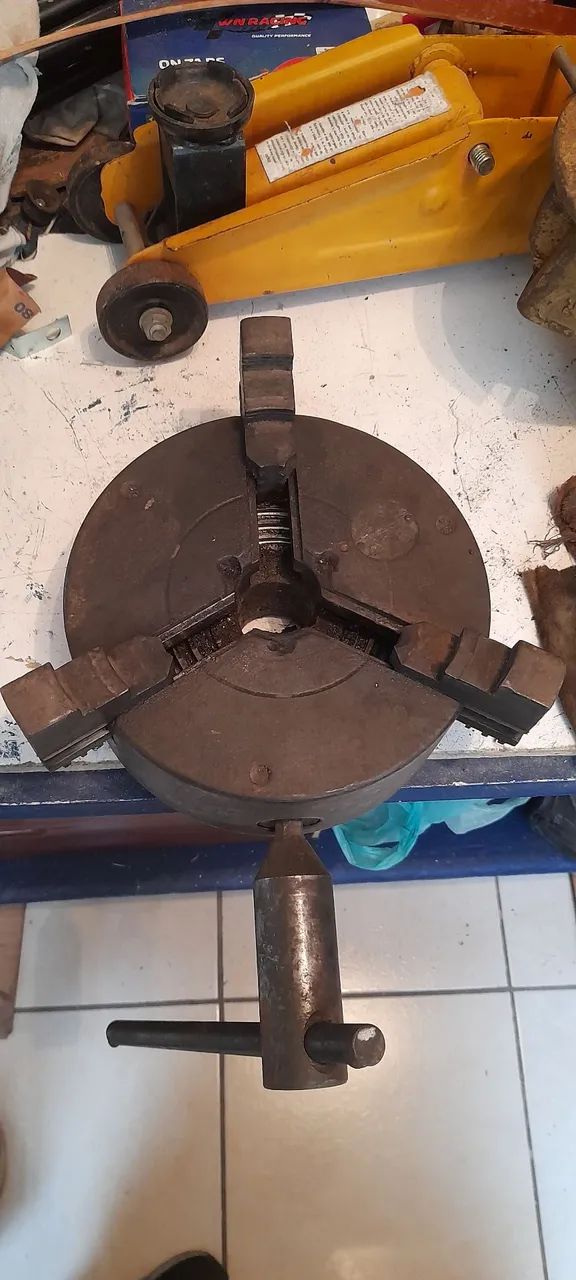 Placa de 8 polegadas + mandris + contra ponto - Foto 2