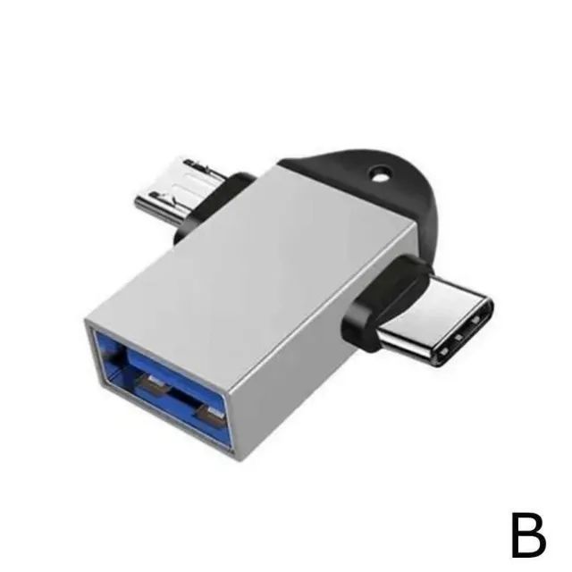 Adaptador De Alimentação 2Em 1 Tipo C Para Micro Usb, Otg - Foto 2