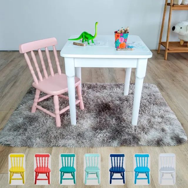 Conjunto Mesa Infantil Com 1 Cadeirinha Laqueada Resistente
