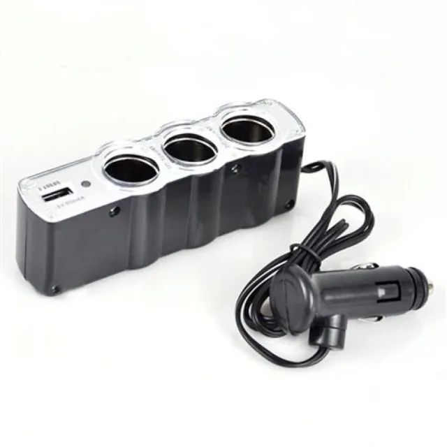 Promoção Extensão Tripla Para Tomada Veicular 12v C/ Usb Gps Celular - Foto 4