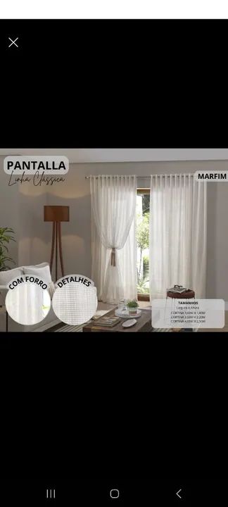 Cortina de renda Branca para Sala com forro. - Linha Clássica - Foto 2