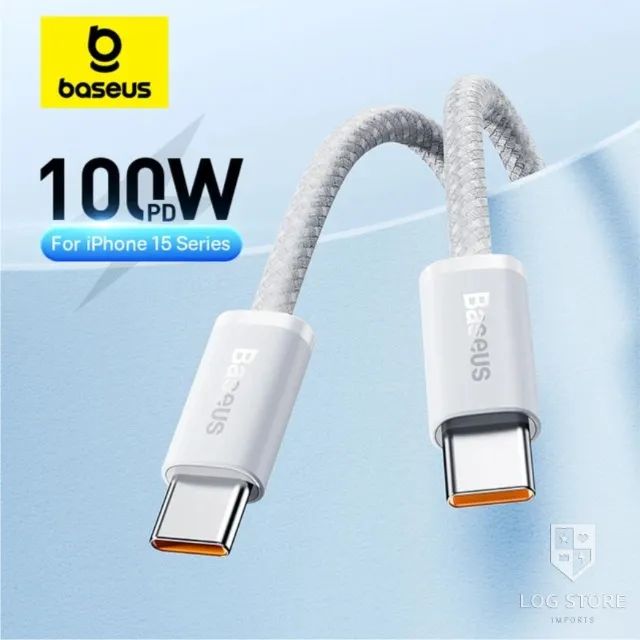 Cabo Baseus Tipo C PD 100W 20V/5A Quick Charge 1m Turbo Para Android MacBook iPhone 15/16 - Foto 2