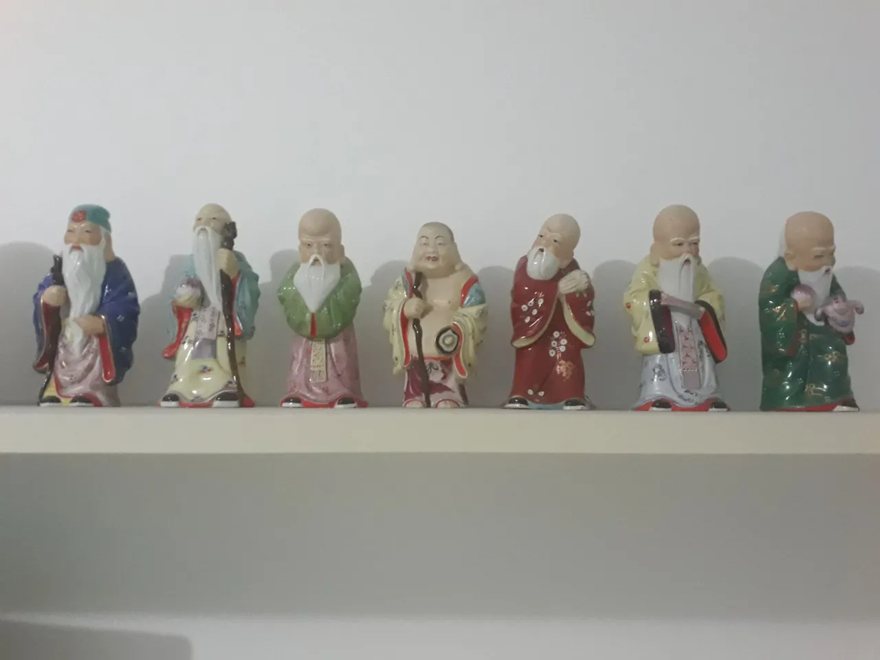 7 estatuetas sábios chineses 22cm