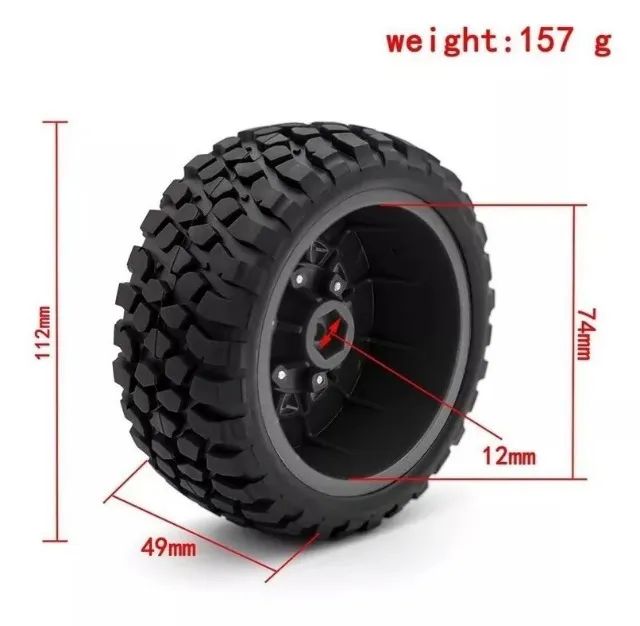 4 Pneus / Rodas Para Automodelo Traxxas, Arrma, Crawler, Kyosho e Outras Marcas  - Foto 2
