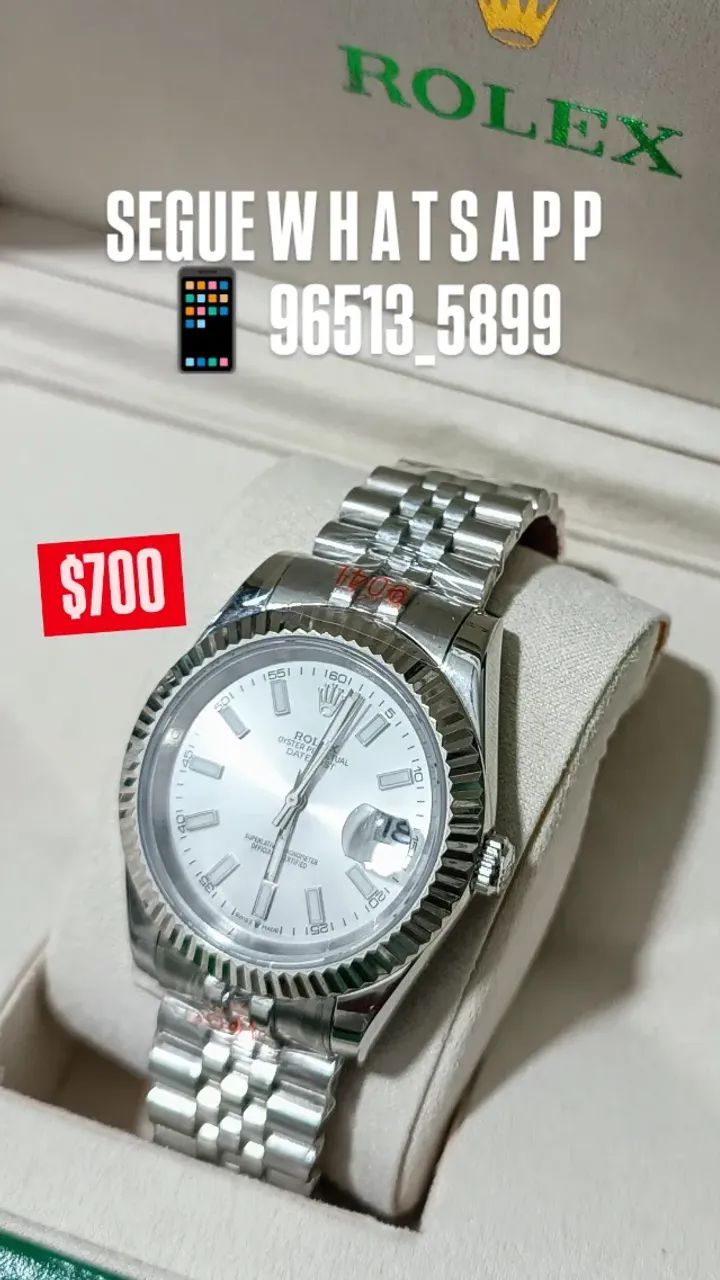 Relógio ROLEX AUTOMÁTICO PREMIUM DATEJUST Fundo Branco - Foto 2