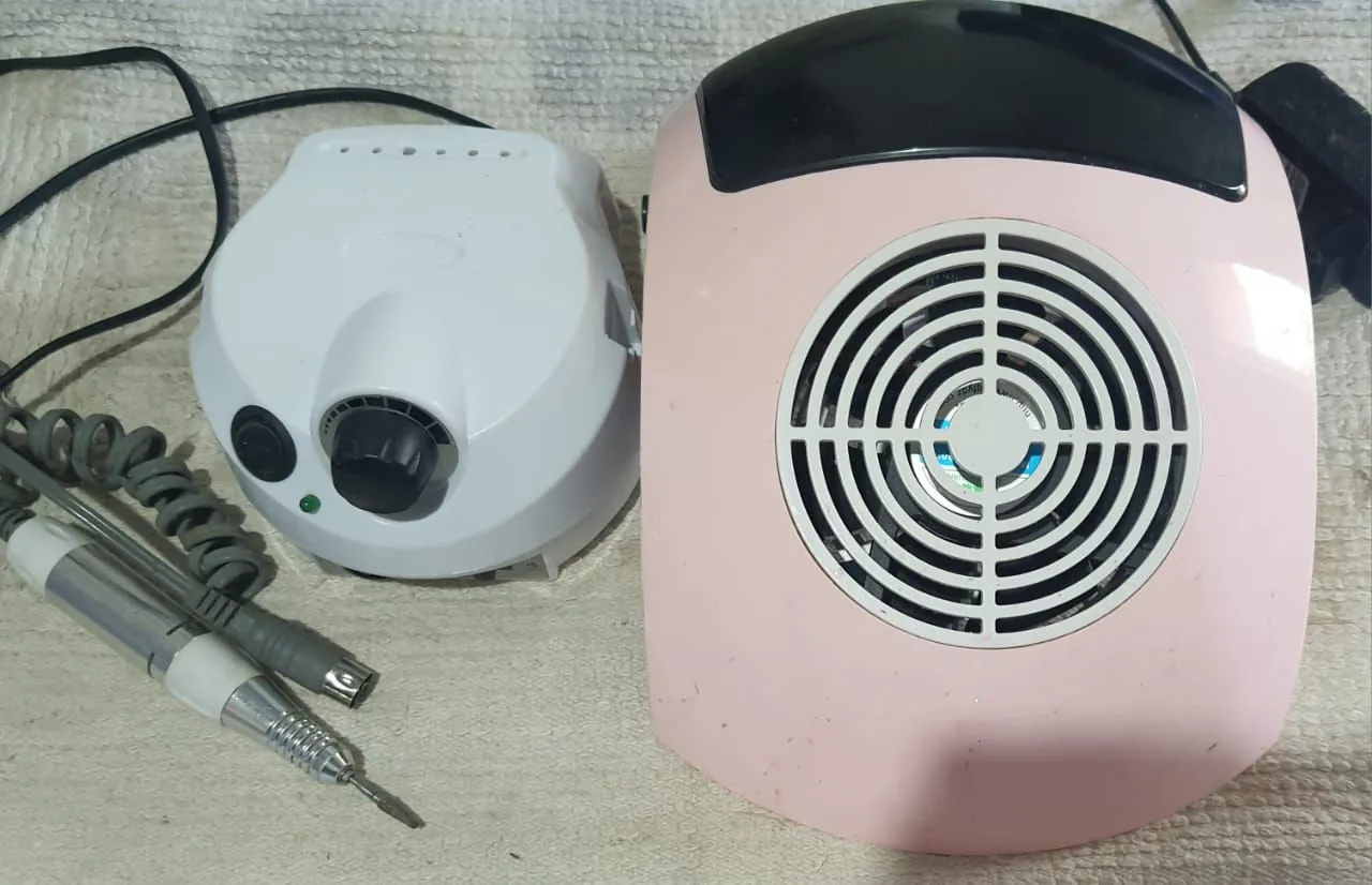 Kit Lixa Elétrica e Sugador de Pó para Unhas