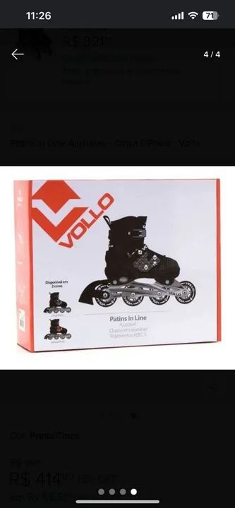 Patins VOLLO SEMINOVO USADO 2X - Foto 2