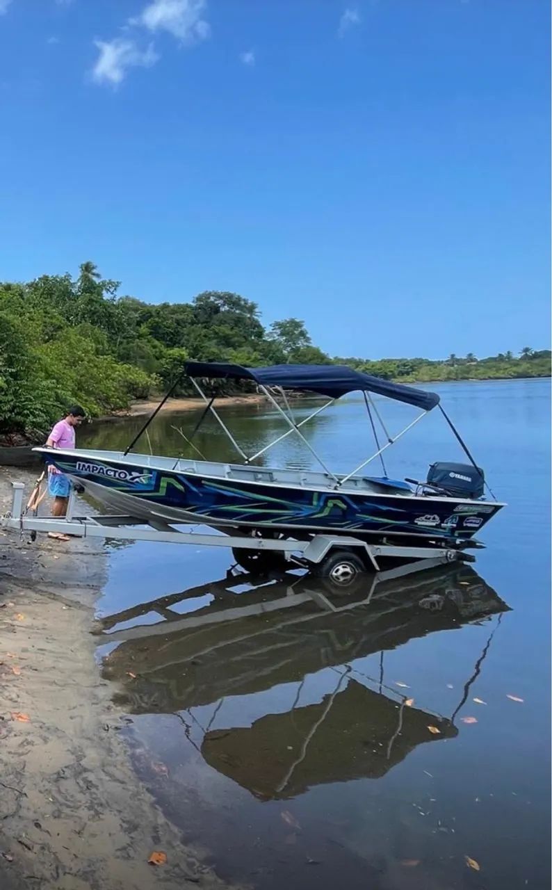 Barco alumínio motor 25hp completo - Foto 2