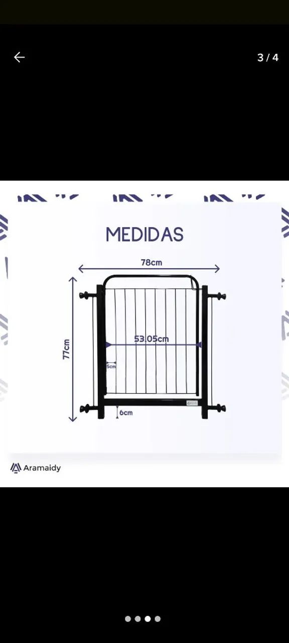 Grade de proteção para crianças e Pets - Extensiva: 78cm a 150cm - Foto 3