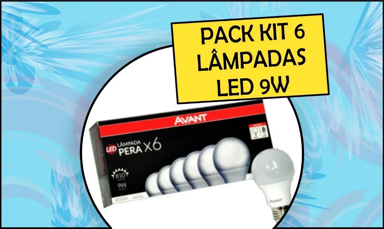 Pack Kit 6 Lâmpadas LED 9W - Novo