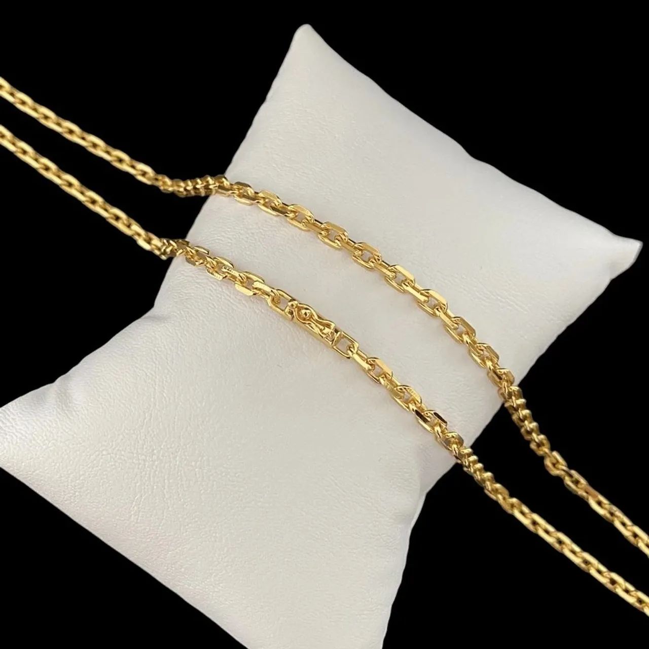 Corrente de masculina cordão Carrier cadeado 4,5 mm banhada a ouro 18 k. - Foto 3