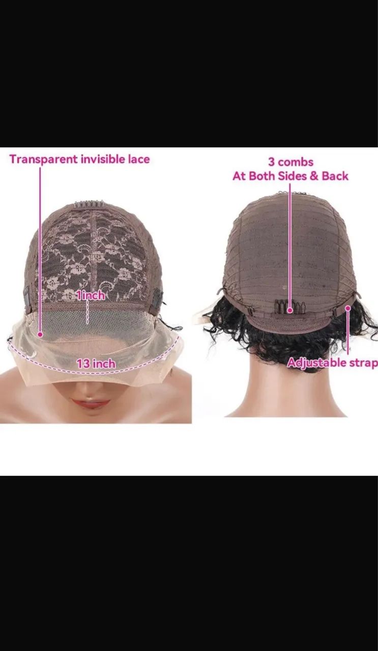 Peruca humana - corte pixie - cabelo natutal - Foto 5