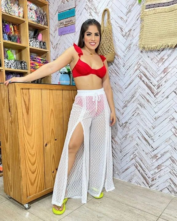 Calça pantalona de praia 
