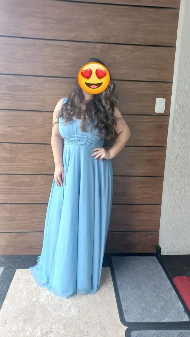 Vestido azul de festa
