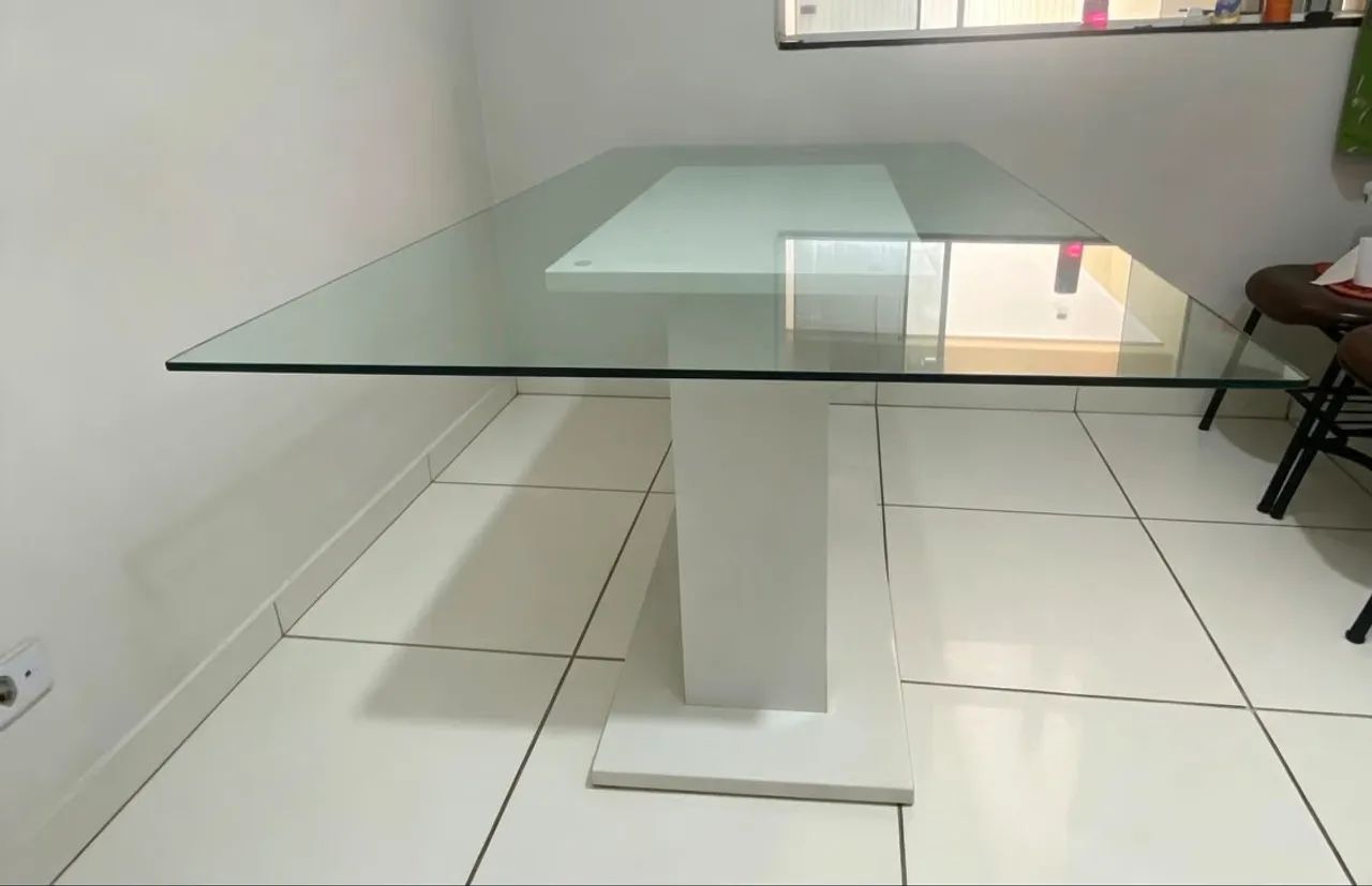 Mesa de Vidro com Base - Desapego - Foto 2