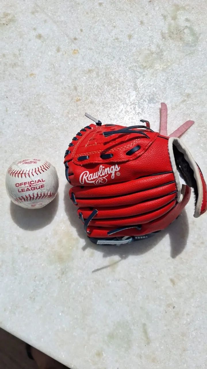 LUVA BASEBAL INFANTIL + BOLA - Foto 2