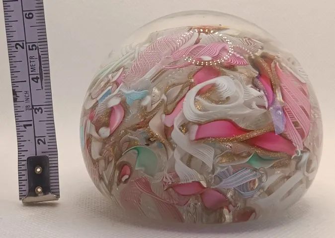 Peso de papel em cristal Murano - vidro artístico italiano com etiqueta original - Foto 2