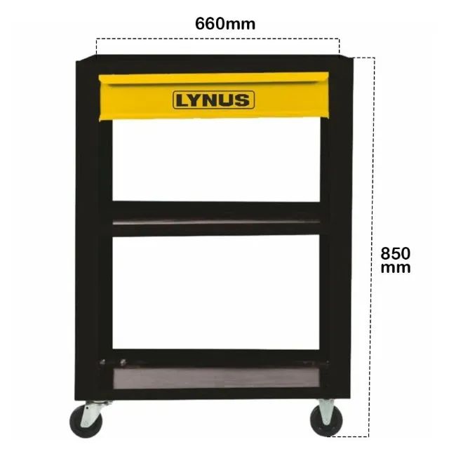 Carrinho de Ferramentas para oficina aberto LYNUS com 3 Prateleiras e 1 Gaveta CFL601 - Foto 4