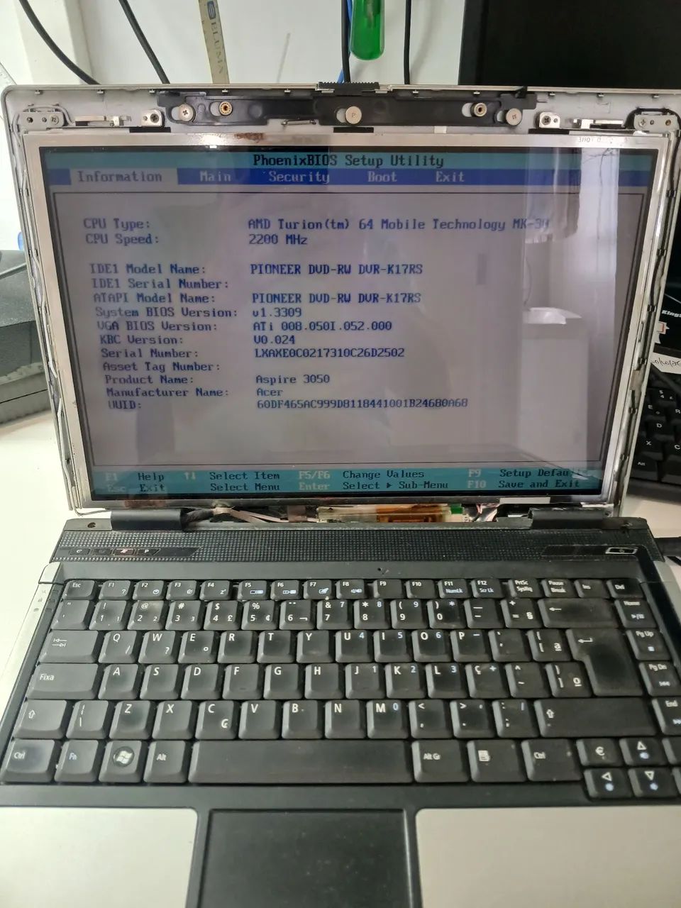 Notebook Acer Aspire 3050 com defeito - Foto 2