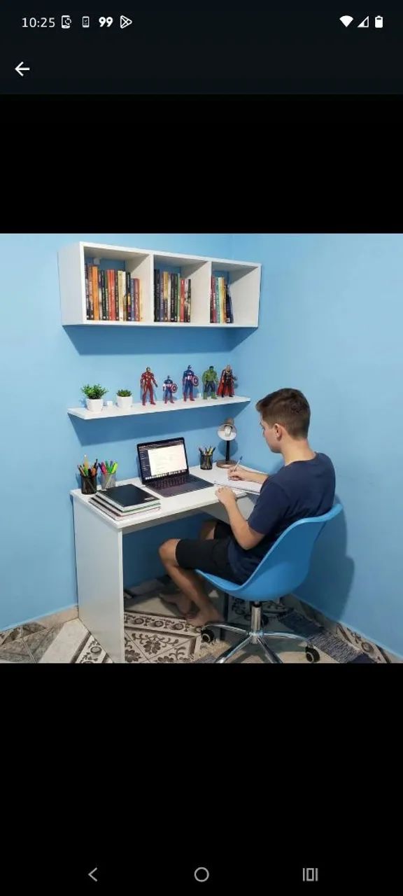 Kit para estudo em mdf //mesa+nicho+pratileira 