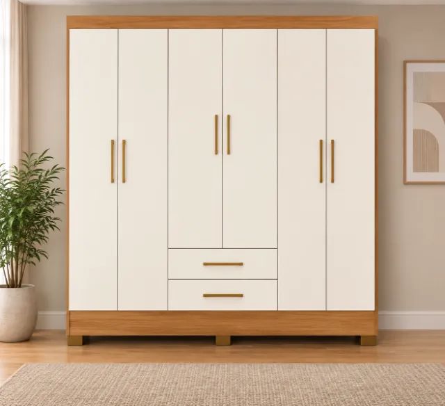 Guarda roupa toquio com 6 portas 2 gavetas 