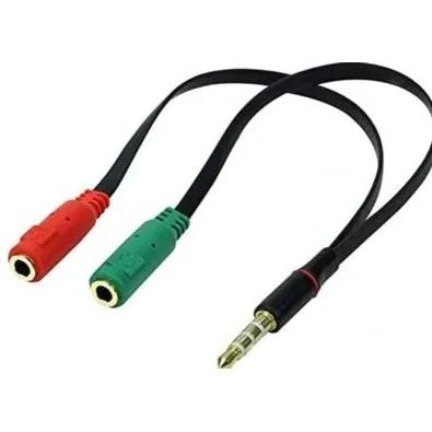 Cabo Adaptador P3 Macho X 2 P2 Fêmea microfone e fone