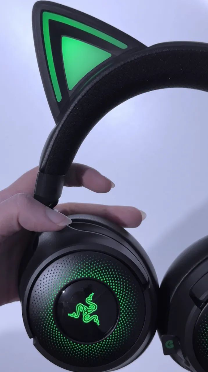Headset Razer Kraken Kitty V3 Pro Preto - Foto 5